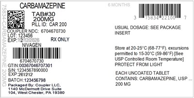 Label (75834 221 00 Carbamazepine 200mg 67046 707 30)